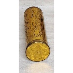 Vintage brass- bronze lipstick holder ornate lipstick holder for reusable lipsti